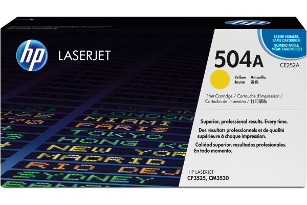HP Toner-Modul 504A yellow CE252A Color LaserJet CP3525 7000 S.