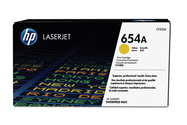 HP Toner-Modul 654A yellow CF332A CLJ Enterprise M651 15´000 S.
