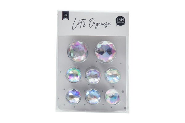 I AM CREA Magnet Juwel Let`s Organize AA4035.62 Acrylglas, irisierend 8 Stück