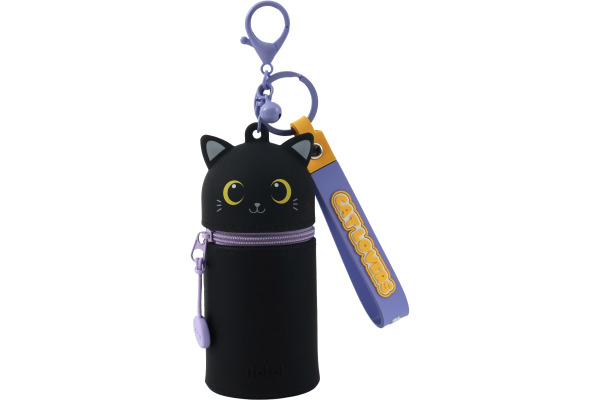 I-TOTAL Schlüsselanhänger Silikonetui XL2486B Katze schwarz