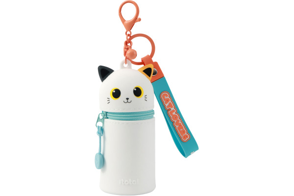 I-TOTAL Schlüsselanhänger Silikonetui XL2486C Katze orange