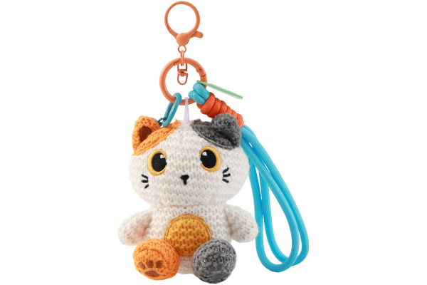 I-TOTAL Schlüsselanhänger gehäkelt XL3443 Katze orange