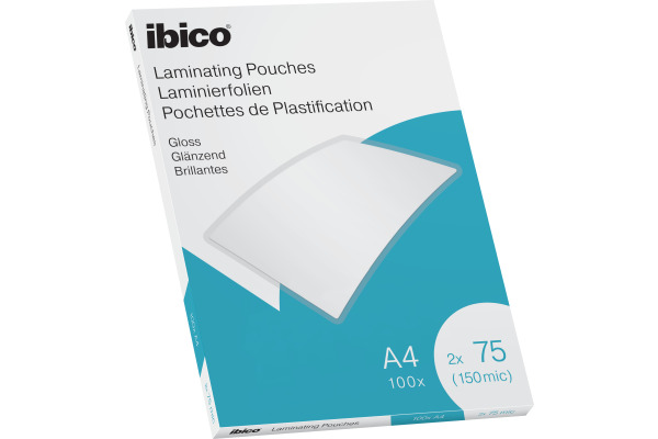 IBICO Pochettes à plastifier A4 627316 brillant, 75my 100 pcs.