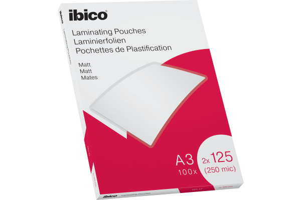 IBICO Pochettes à plastifier A3 627324 mat, 125my 100 pcs.
