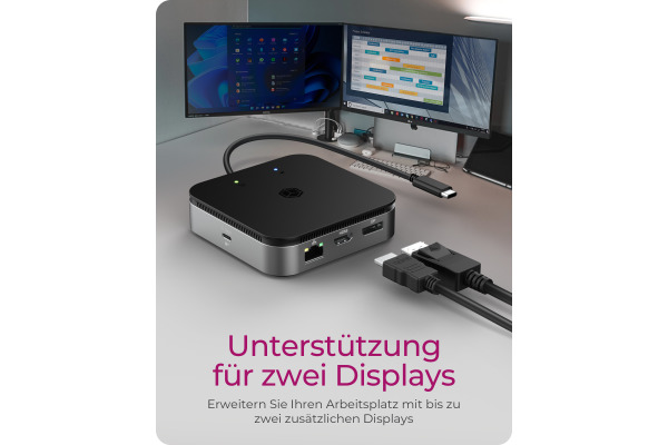ICY BOX USB4 DockingStation Dual IB-DK408- 1x HDMI+DP,3x USB 3.2, Gigabit