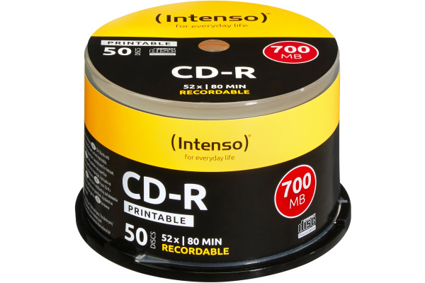 INTENSO CD-R Cake Box 80MIN/700MB 1801125 52x Printable 50 Pcs