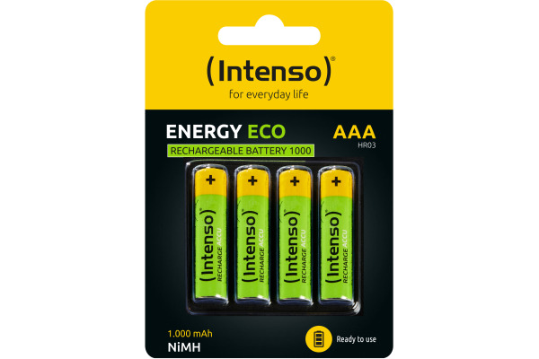 INTENSO Energy Eco 1000mAh AAA HR03 7505214 Rechargeable 4pcs blister