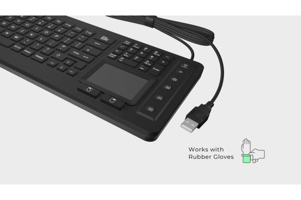 KEYSONIC Industrietastatur, Touchpad KSK-6231 Light, 2 Tasten,USB, IP68