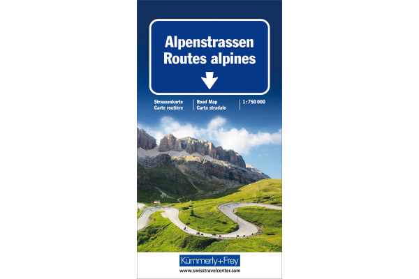 KÜMMERLY Strassenkarte 325901805 Alpenstrassen (CH/A) 1:750´000