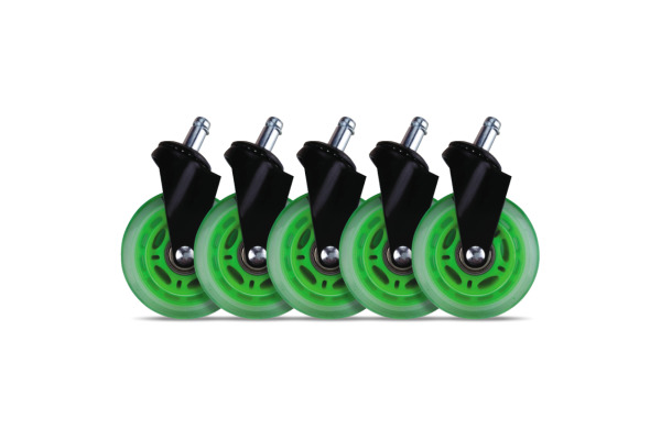 L33T Rubber wheels green, 5-pack 160531 for L33T chairs