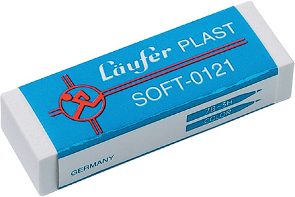 L&amp;Auml;UFER Radierer Plast Soft 01210 65x21x12mm
