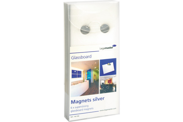 LEGAMASTE Glasboard 7-181700 Magnete silber 6 Stk.