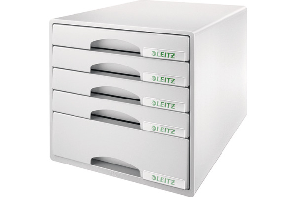 LEITZ Schubladenbox Plus grau 52110085 5 F&amp;auml;cher