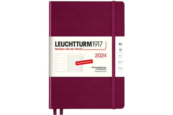 LEUCHTTURM Calendrier Carnet 2024 44367712 port red, 1S/P...