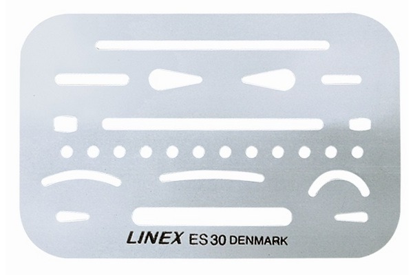 LINEX Radierschablone 247100L mit 26 Öffnungen
