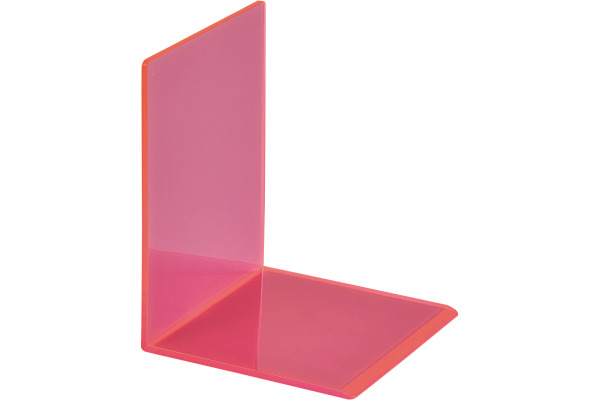 MAUL Buchstütze 10x10x13cm 3513621 transparent pink 2 Stück