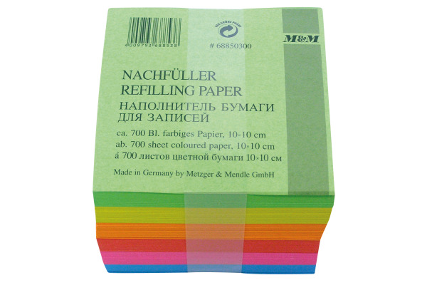 METZGER&MENDLE Zettelbox Papier 98x98mm 68850300 farbig 700 Blatt