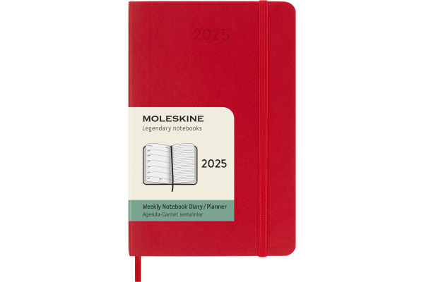 MOLESKINE Agenda Classic Pocket 2025 999270391 1W/1S scharlachrot SC 9x14cm