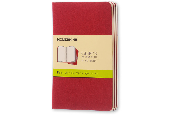 MOLESKINE Notizheft Cahier A6 097-0 blanko, rot 3 Stück