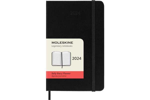 MOLESKINE Agenda Classic Pocket 2024 598856545 1T/1S schwarz HC A6