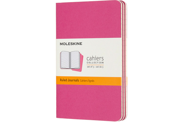 MOLESKINE Notizbuch Karton 3x P/A6 629643 liniert,kinetisches pink,64S.