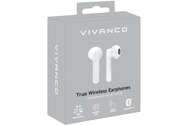VIVANCO Wireless Kopfhörer 60599 In-Ear, weiss