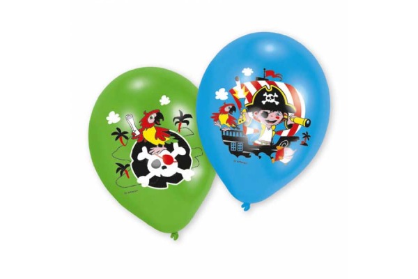 NEUTRAL Latexballons Piraten 6 Stk. 9902174 grün, blau 27.5cm