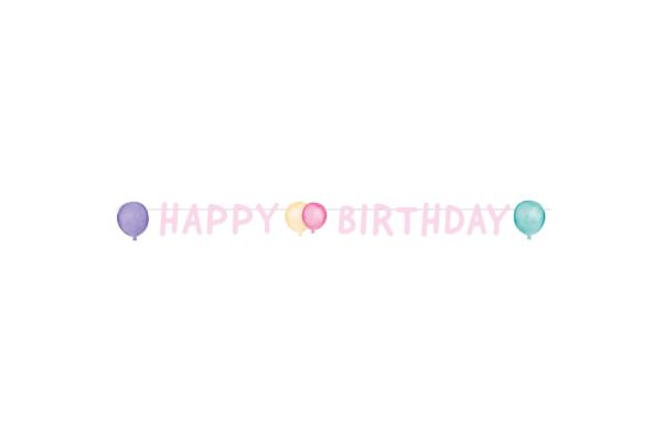 NEUTRAL Partykette Happy Birthday 9903715 Pastel 150x13.8cm