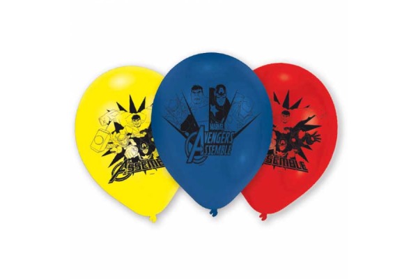 NEUTRAL Latexballons Avengers 6 Stk. 999234 gelb, rot, blau 22.8cm
