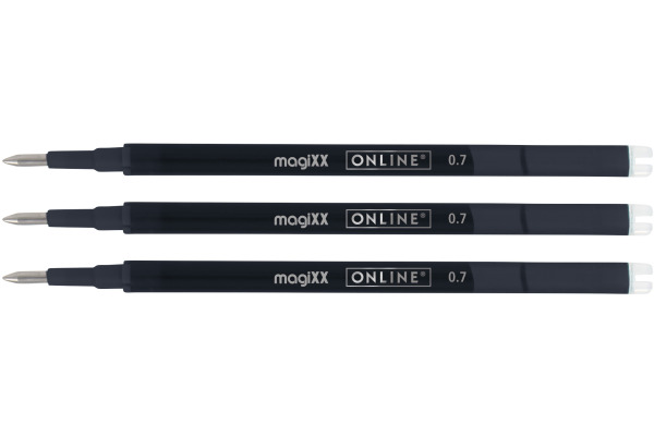 ONLINE Gel-Mine MagiXX 0.7mm 40161/3 schwarz, Tag-Bag 3 Stück