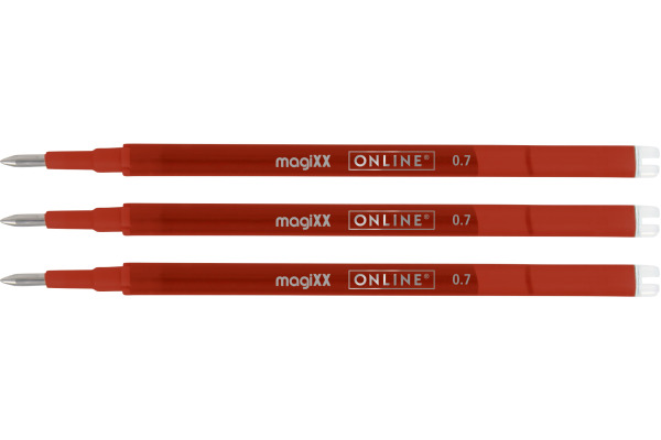 ONLINE Gel-Mine MagiXX 0.7mm 40162/3 rot, Tag-Bag 3 Stück