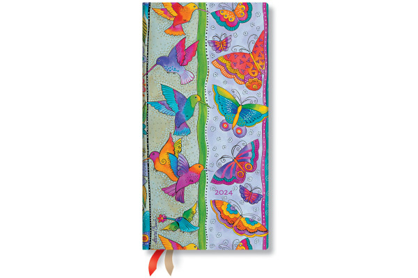 PAPERBLAN Agenda Kolibri Butterfly 2024 DH0873-6 1W/2S Schlank HC DE 9.5x18cm