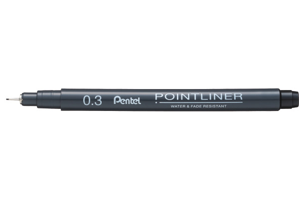 PENTEL Fineliner Pigment 0.03 mm S20P-03A POINTLINER, schwarz