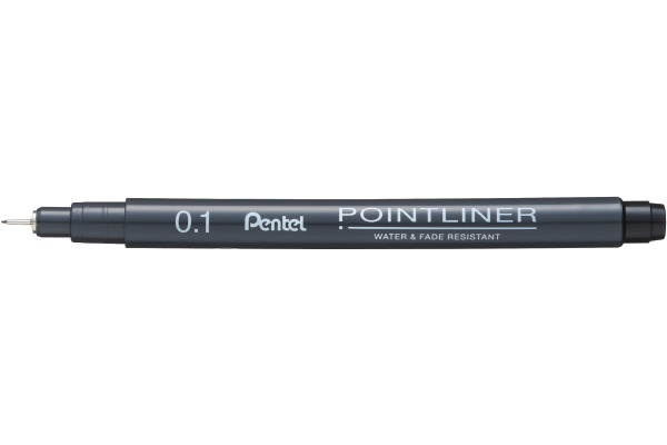PENTEL Fineliner Pigment 0.1 mm S20P-1A POINTLINER, schwarz