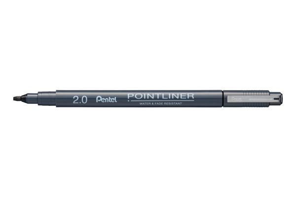 PENTEL Fineliner Pigment Call. 2.0 mm S20P-C2A POINTLINER, schwarz