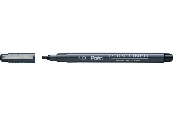 PENTEL Fineliner Pigment Call. 3.0 mm S20P-C3A POINTLINER, schwarz
