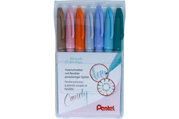 PENTEL Brush Sign Pen Set SES15C-7P 7 Farben