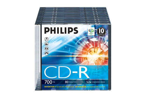 PHILIPS CD-R Slim 80MIN/700MB CR7D5NS10 52x foil 10 Pcs