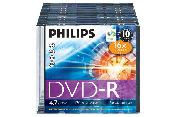 PHILIPS DVD-R DM4S6S10F 10er Slim Case