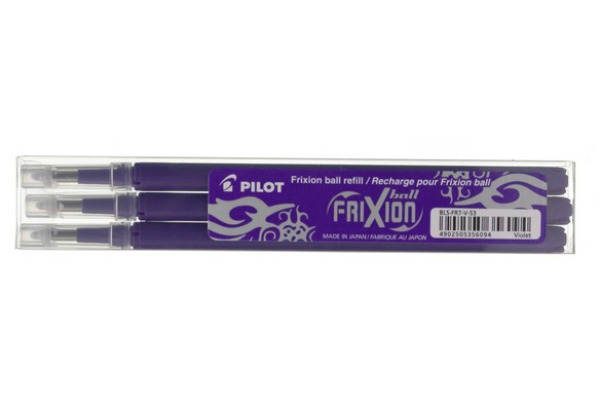 PILOT Mine FriXion Refill BLS-FR7-V-S3 violett, 3er Set