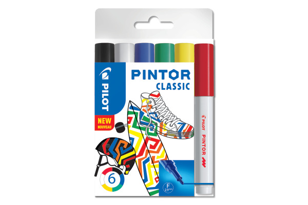 PILOT Marker Set Pintor 0.7mm S60537496 6 Farben classic