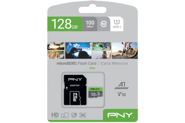 PNY micro-SDXC Elite 128GB PSDU128V1 UHS-I U1/A1(V10)&SD adapter