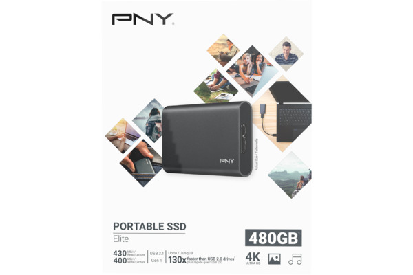 PNY Elite USB 3.1 Gen1 480GB PSD1CS105 Portable SSD dark-grey