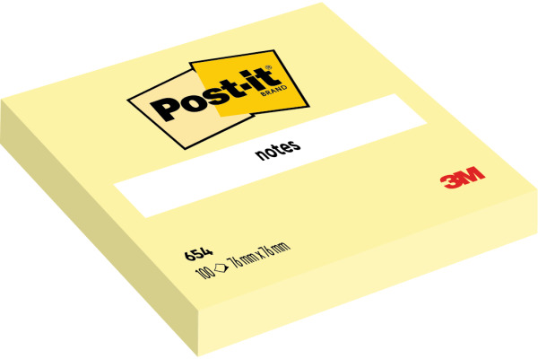 POST-IT Block 76x76mm 654-6 gelb/100 Blatt