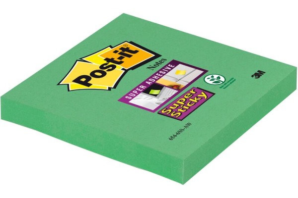 POST-IT Bloc Super Sticky 76x76mm 6546SSAW vert, 1x90...