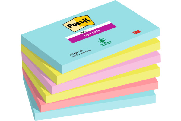 POST-IT Super Sticky Notes 127x76mm 6556SSCOS Cosmic 4 Farben 6x90 Blatt