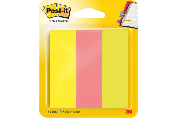 POST-IT Page Marker Neon 76x25mm 671-3 neon 3-farbig 3x100 Streifen