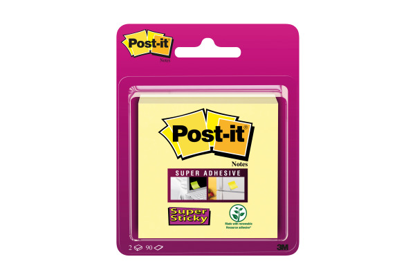POST-IT Super Sticky Notes 76x76mm 6922SS-CY gelb 2 Stück