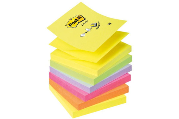 POST-IT Z-Notes refill Rainbow 76x76mm R330NRB 6-farbig neon 6x100 Blatt