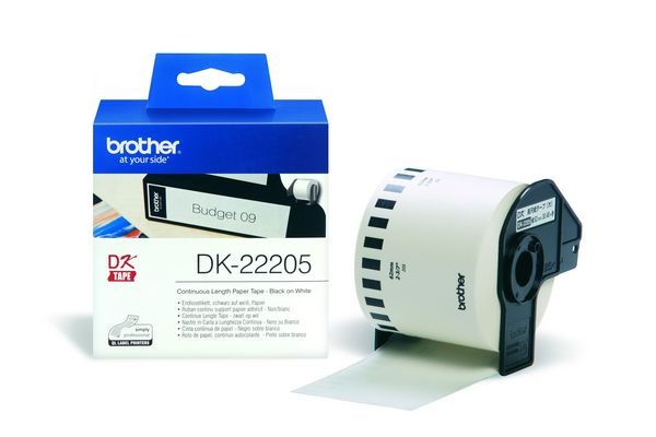 PTOUCH Endlos-Etiketten 62mmx30.48m DK-22205 QL-500 550...
